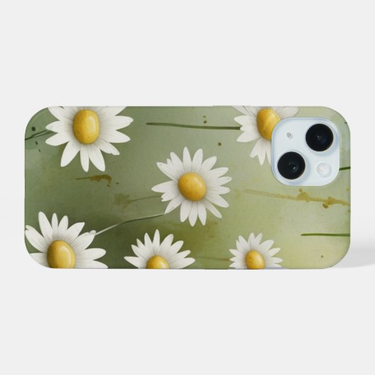 Whimsical Daisies iPhone 15 Hoesje (Achterkant horizontaal)