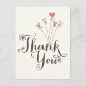 Whimsical Daisies Pink Hearts Verjaardag Dank u Briefkaart (Voorkant)