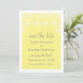Whimsical Daisies Save the Date Invite, Yellow (Staand voorkant)