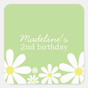 Whimsical Daisies Vierkante Sticker