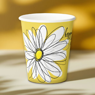 Whimsical Daisy - 40th or Custom Birthday Party Papieren Bekers