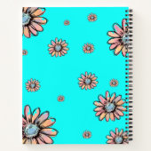 Whimsical Daisy bloem Aangepaste tekst Notitieboek (Achterkant)