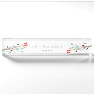 Whimsical Daisy Custom Text Desk Name Bord Naambordje