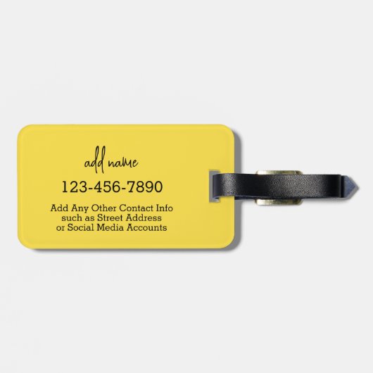 Whimsical Daisy Custom Text en kan kleur bewerken Bagagelabel (Achterkant horizontaal)