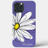 Whimsical Daisy Floral Illustration yellow purple Case-Mate iPhone Case (Achterkant)