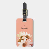 Whimsical Daisy Flower Aangepaste tekst en kleuren Bagagelabel (Voorkant verticaal)