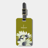 Whimsical Daisy Flower Aangepaste tekst & kleuren  Bagagelabel (Voorkant verticaal)