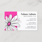 Whimsical Daisy met Modern Script font - hot roze Visitekaartje (Voorkant)