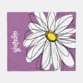 Whimsical Daisy - orchid - trendy script name Fleece Deken (Voorkant (Horizontaal))