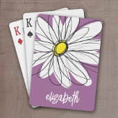 Whimsical Daisy - orchid - trendy script name Pokerkaarten
