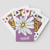 Whimsical Daisy - orchid - trendy script name Pokerkaarten (Achterkant)