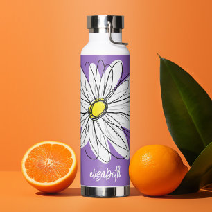 Whimsical Daisy - orchid - trendy script name Waterfles