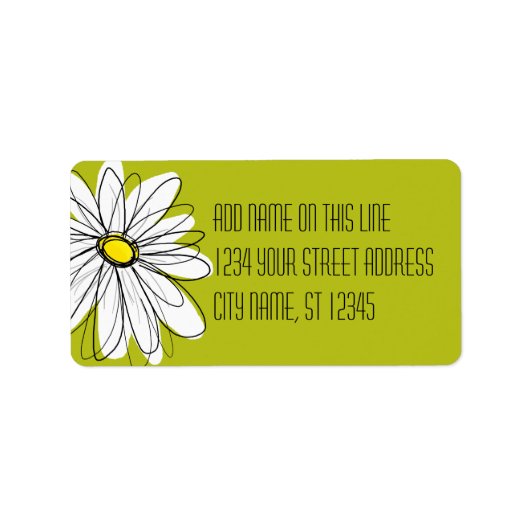 Whimsical Daisy - Return Address Etiket (Voorkant)