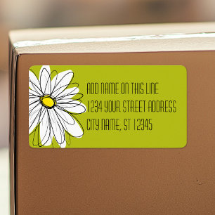 Whimsical Daisy - Return Address Etiket