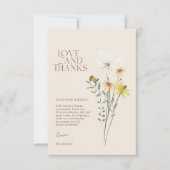 Whimsical Daisy Yellow Wildflower Liefde en Bedank Bedankkaart (Voorkant)