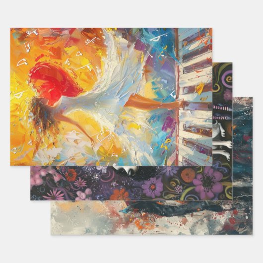 Whimsical Dancer, Skeleton Paar, Whimsical Girl Inpakpapier Vel (Set)