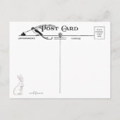 Whimsical Dancing Easter Bunnies and Child Briefkaart (Achterkant)