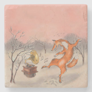 Whimsical Dancing Fox  Nature Inspired Home Decor Stenen Onderzetter