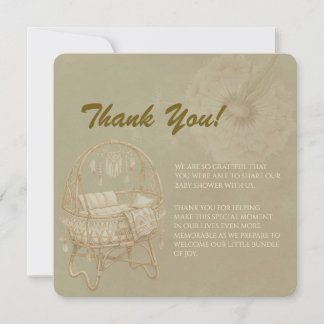 Whimsical Dandelion Baby Shower card Bedankkaart
