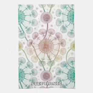Whimsical Dandelion Breeze – Pastel Botanical Theedoek