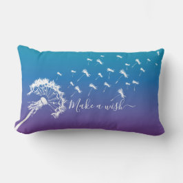 Whimsical Dandelion Make a Wish Blue Paars Ombre Kussen