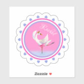 Whimsical dansballet zwengelt roze, gepersonalisee sticker (Vel)