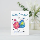 Whimsical Dansende Sheep Briefkaart (Staand voorkant)