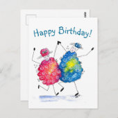 Whimsical Dansende Sheep Briefkaart (Voorkant / Achterkant)