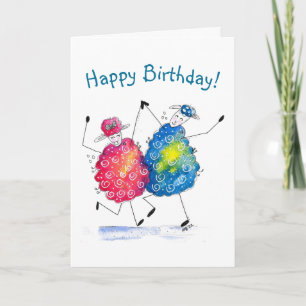 Whimsical Dansende Sheep Kaart