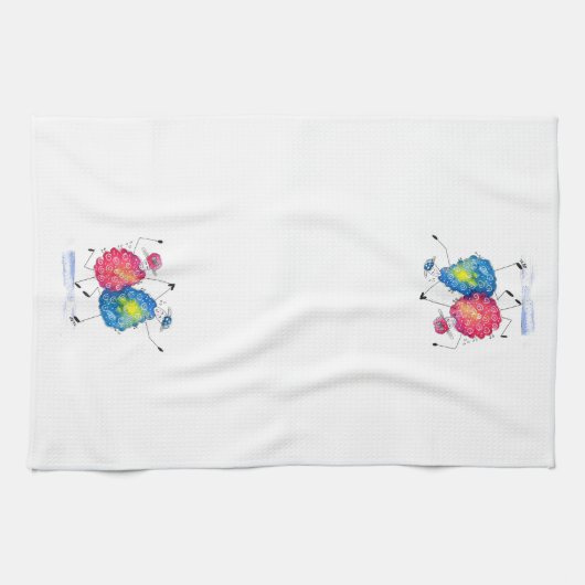 Whimsical Dansende Sheep Theedoek (Horizontaal)