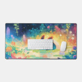 Whimsical Dark Axolotl Rainbow Forest Pond (Clavier et souris)