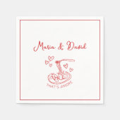 Whimsical Dat is een meer aangepaste rode Italiaan Servet (Voorkant)