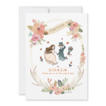 Whimsical, décalé, Faire-part de mariage à main ti