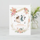 Whimsical, décalé, Faire-part de mariage à main ti (Debout devant)