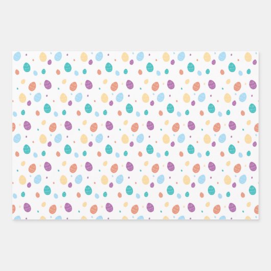 Whimsical Decorated Easter Egg Pattern Inpakpapier Vel (Voorkant)