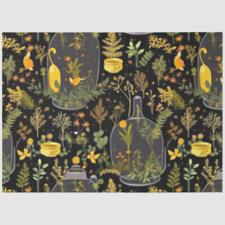 Whimsical Decoupage Tissue Papier Glas Terraria