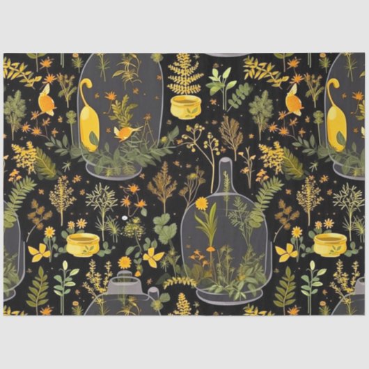 Whimsical Decoupage Tissue Papier Glas Terraria (Voorkant)