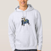 Whimsical Deer Camping Hoodie – “Deer in a Wagon”  (Voorkant)