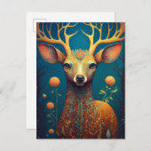 Whimsical Deer Fantasy Art Briefkaart (Voorkant / Achterkant)