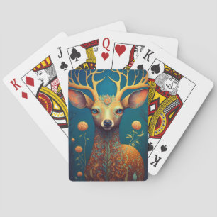 Whimsical Deer Fantasy Art Pokerkaarten