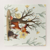 Whimsical Deer & Hedgehog Puzzle with Gift Box (Horizontal)
