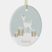 Whimsical Deer Kerstmis Keramisch Ornament (Rechts)
