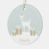 Whimsical Deer Kerstmis Keramisch Ornament (Links)