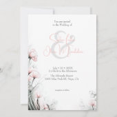 Whimsical Delicate Blush Floral Branch Kaart (Achterkant)