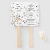 Whimsical Delicate Wildflower Wedding Programme Fa Handwaaier (Voorkant en achterkant)