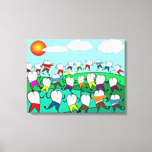 Whimsical Dental Art Wrapped Canvas