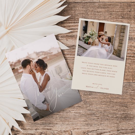 Whimsical Desert | Beige Platte Foto Bedankkaart