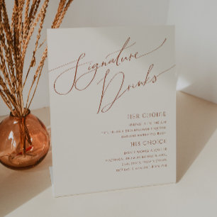 Whimsical Desert   Beige Signature Drinken Reclamebord Met Voetstuk