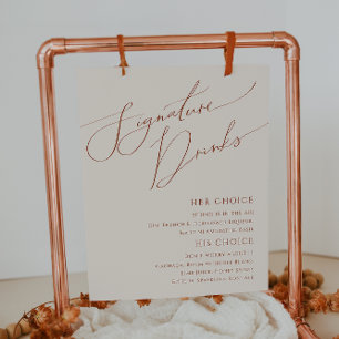 Whimsical Desert   Beige Signature Drinks Bord Poster