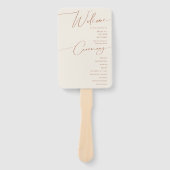 Whimsical Desert | Beige Wedding Programme Handwaaier (Voorkant)
